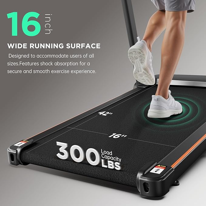 Treadmills for Home, 3.0HP Quiet Brushless Foldable Treadmill with Incline, Small Space Portable Running Walking Machine, 240/300 Lbs Capacity with Cup Holder