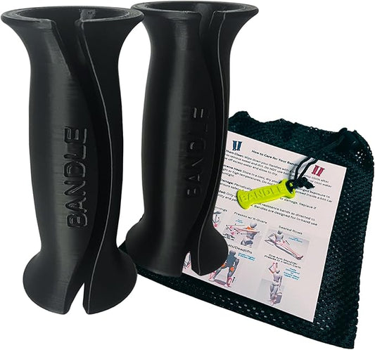 Bandle™ - True Ergonomic Handles for Resistance Bands | Unleash The Full Potential of Pain-Free, Full-Body Workouts | Durable & Comfortable for High-Intensity Training (2 Handles)-GravixFit