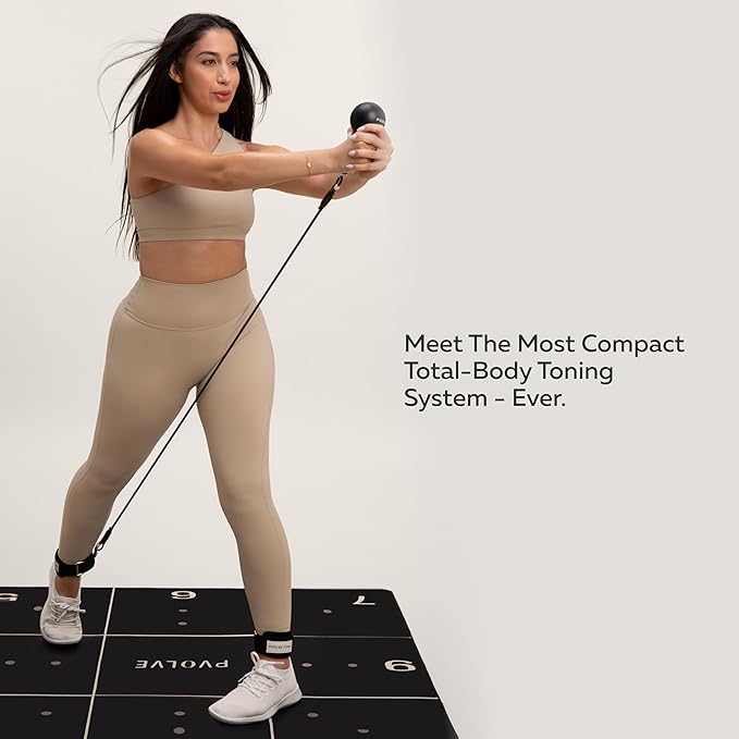 Pvolve P.3 Trainer- Home Gym Fitness Equipment Resistance Band with Ankle Strap and Weight System-GravixFit