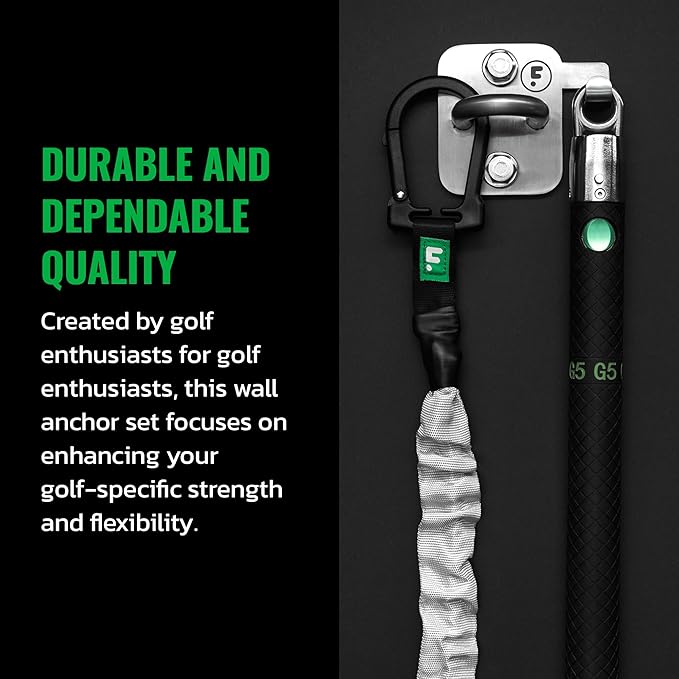 GolfForever Wall Anchor Set Proven by Golfer Scottie Scheffler | Golf Swing Training Wall Anchor Point | Premium Golf Training Workout Exercise Equipment to Expand Movements | 3-Pack | 6 Lag Screws-GravixFit