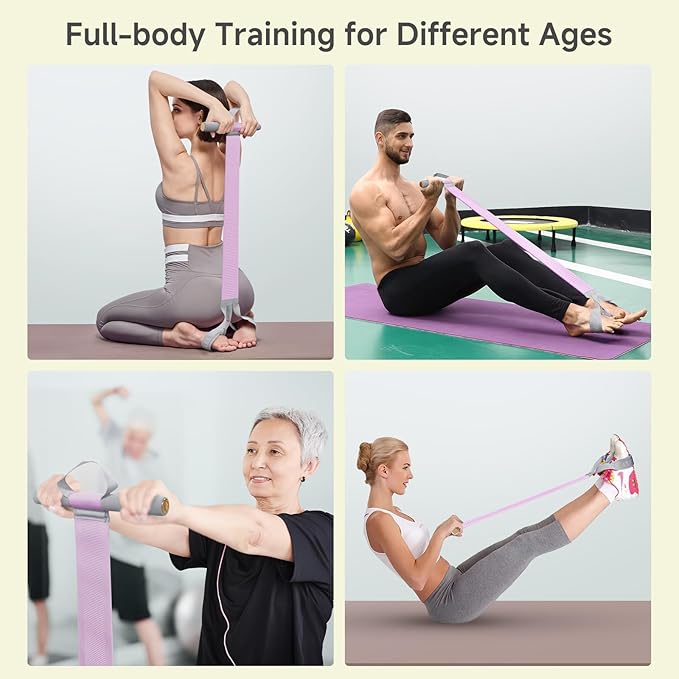 Fabric Resistance Band with Handles, 120lb Full-Body Excercise Band, Non-Slip Elastic Bands for Strength Muscle Training, Stretch Band Workout Equipment for Leg Arm Chest Core Wrist Ankle-GravixFit