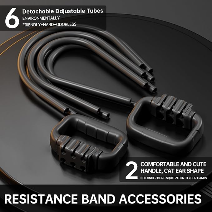 6-Pipe Chest Expander & Shoulder Stretcher - Adjustable Detachable Resistance Tubes for Home Gym, Rehab, Strength Training + Easy Workout Guide (Men/Women)-GravixFit