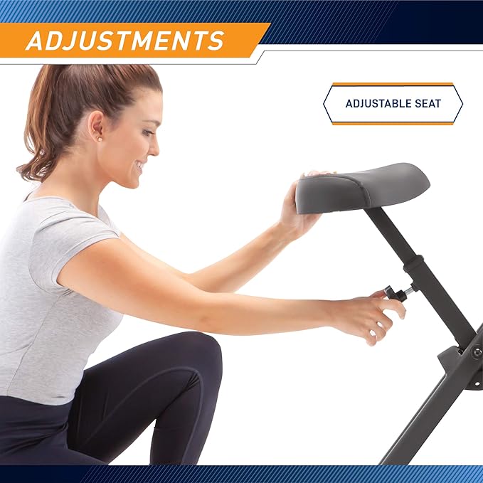 Marcy Foldable Upright Exercise Bike with Adjustable Resistance for Cardio Workout & Strength Training - Multiple Styles Available-GravixFit