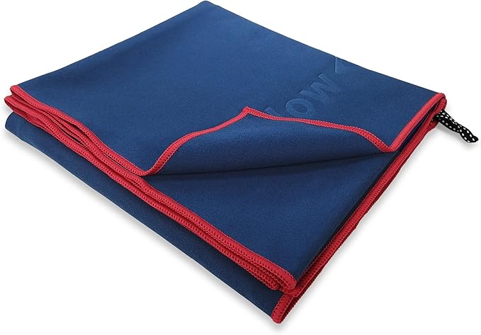 Flow Hydro Sport Towel - Microfiber Quick Dry Swimming Towels for Swim, Pool, Triathlon, and Other Water Sports in Medium, Large, Extra Large, and Hooded Sizes (Navy, Large (60" x 30"))-GravixFit