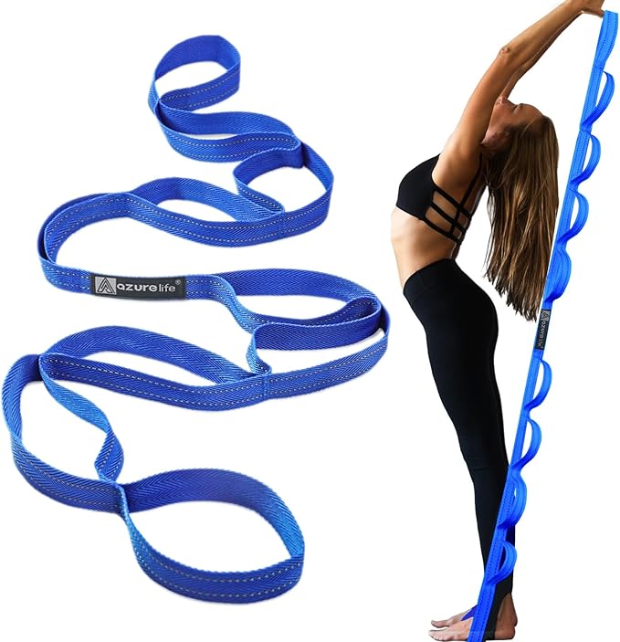 Premium Durable Stretch Straps with Loops, Stretching Strap for Physical Therapy, Multi-Loop Yoga Strap Fitness Exercise Strap for Yoga, Pilates, Dance, Flexibility&Exercise-GravixFit