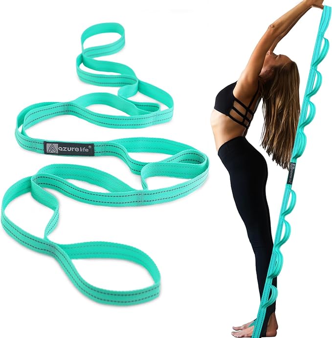 Premium Durable Stretch Straps with Loops, Stretching Strap for Physical Therapy, Multi-Loop Yoga Strap Fitness Exercise Strap for Yoga, Pilates, Dance, Flexibility&Exercise-GravixFit