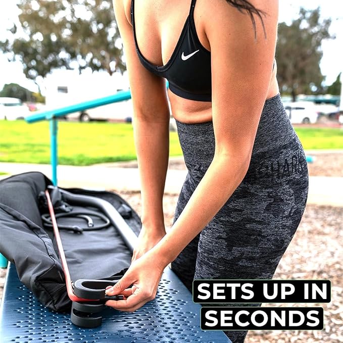 Gorilla Bow Original Portable Home Gym Resistance Bands and Bar System for Travel, Fitness, Weightlifting and Exercise Kit, Full Body Workout Equipment Set-GravixFit