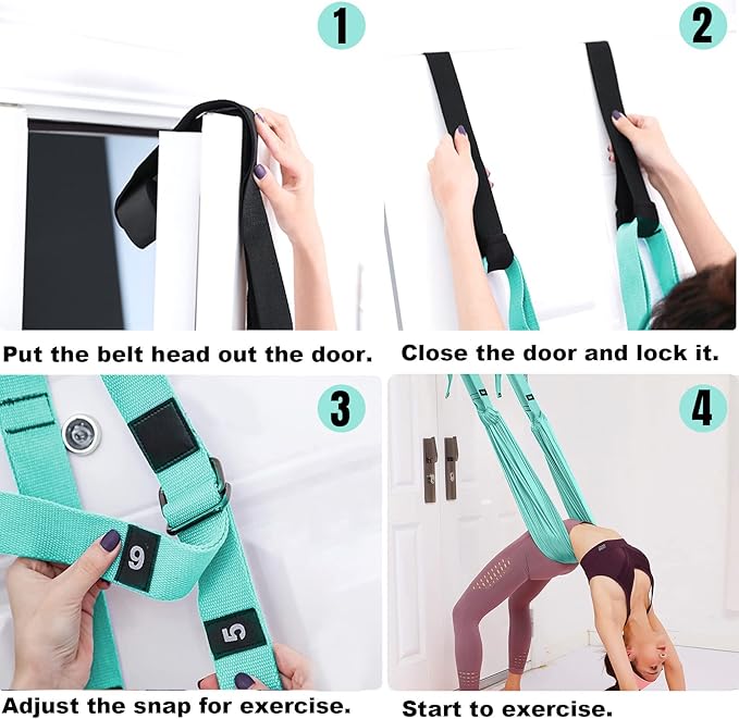 Tchrules Leg Stretcher Strap, Backbend Training Belt with Door Anchor, Flexibility Trainer Stretching Equipment Assist Stretch Strap for Fitness Gymnastics Dance Aerial Yoga Ballet-GravixFit