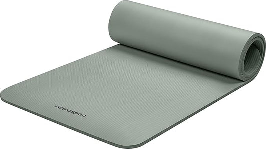 Retrospec Solana Yoga Mat 1/2" Thick w/Nylon Strap for Men & Women - Non Slip Exercise Mat for Yoga, Pilates, Stretching, Floor & Fitness Workouts-GravixFit