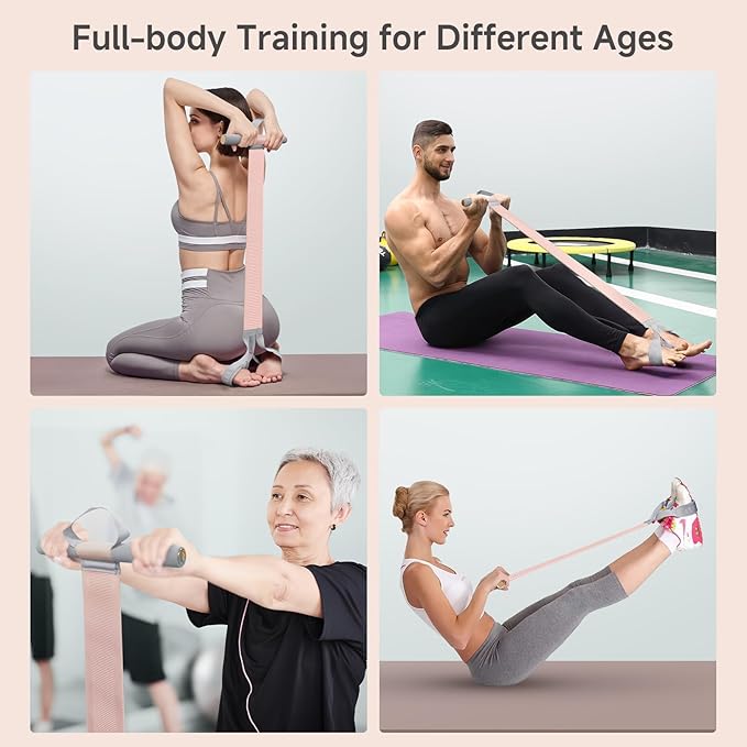 Fabric Resistance Band with Handles, 120lb Full-Body Excercise Band, Non-Slip Elastic Bands for Strength Muscle Training, Stretch Band Workout Equipment for Leg Arm Chest Core Wrist Ankle-GravixFit