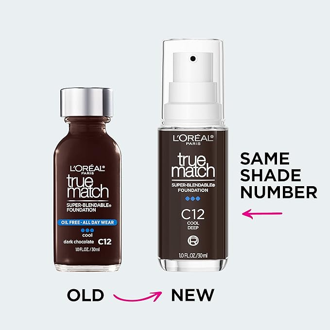 L’Oréal Paris True Match Super-Blendable Foundation, Medium Coverage Liquid Foundation Makeup with SPF 17, W10, Deep, 1 Fl Oz (Pack of 2)-GravixFit