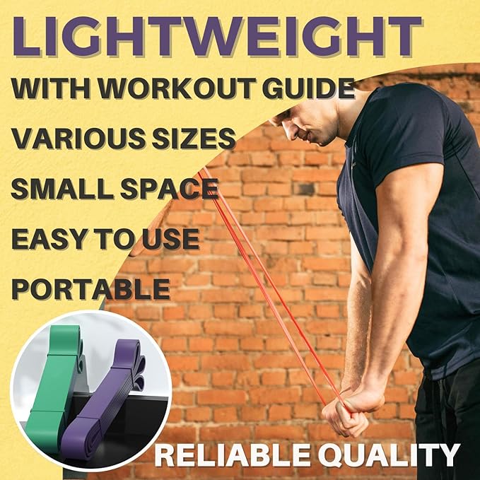 LEZER Resistance Bands - Pull Up Bands for Home Gym Fitness, Stretching, Physical Therapy & Training - Includes Instruction-GravixFit
