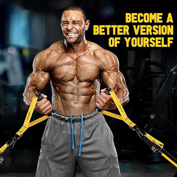 WALITO Resistance Bands Set - Exercise Bands with Handles, Door Anchor, Legs Ankle Straps, for Heavy Resistance Training, Physical Therapy, Muscle Training, Yoga, Home Workouts-GravixFit