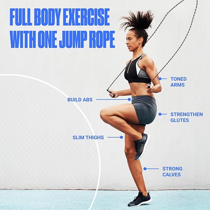 Sportbit Elite Beaded Jump Rope - Adjustable Speed Rope for Fitness, CrossFit, Boxing - Tangle-Free, Lightweight-GravixFit