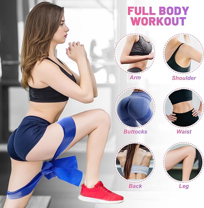 5 Pcs Resistance Bands, Professional Exercise Bands Elastic Stretch Bands for Fitness Yoga Pilates Stretching Strength Training, Workout Bands for Women and Men Home Gym-GravixFit