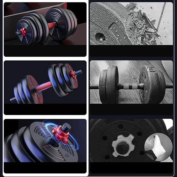 Adjustable Dumbbell Set, 5-44 lbs Free Weight Set with Connector for Barbell, Dumbbells, Push-Up Options, Fitness Exercises for Home Gym Suitable Men/Women-GravixFit