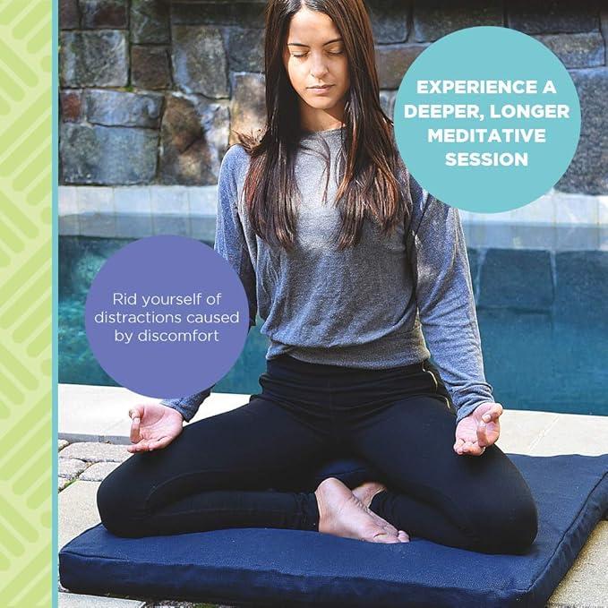 Bean Products Zafu Meditation Pillows for Sitting on Floor, Yoga Cushion, Cotton/Buckwheat Fill Yoga Pillow, Zafu Meditation Cushion, Zen Kneeling Prayer Pad- Made in USA - 14" Round - RED-GravixFit
