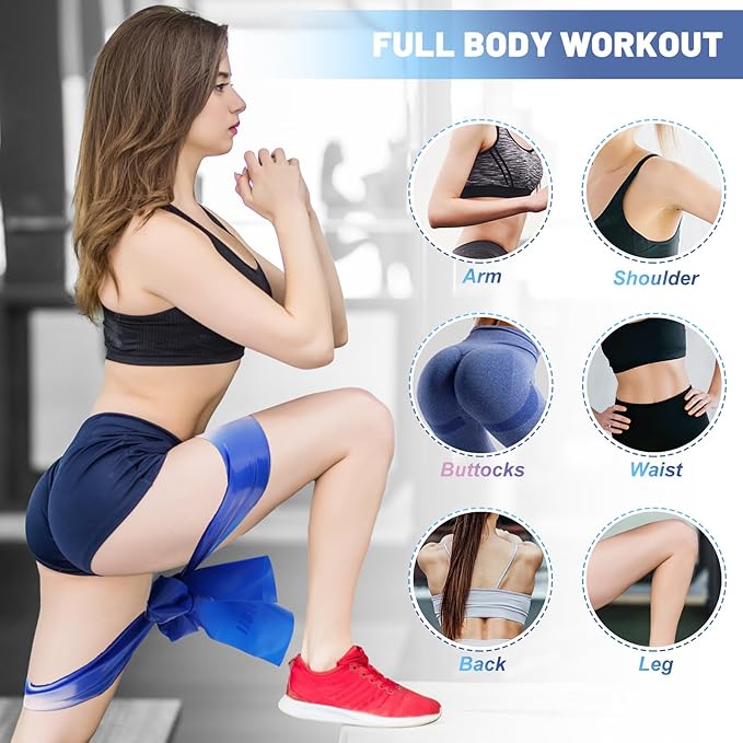 5 Pcs Resistance Bands, Professional Exercise Bands Elastic Stretch Bands for Fitness Yoga Pilates Stretching Strength Training, Workout Bands for Women and Men Home Gym-GravixFit