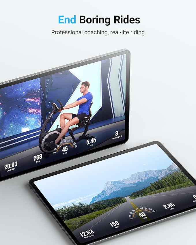 MERACH Recumbent Exercise Bikes for home, Light Commercial High-end Recumbent Bike for Seniors Adults, Magnetic Recumbent Exercise Bike with Smart Bluetooth and Exclusive App, LCD, Heart Rate Handle