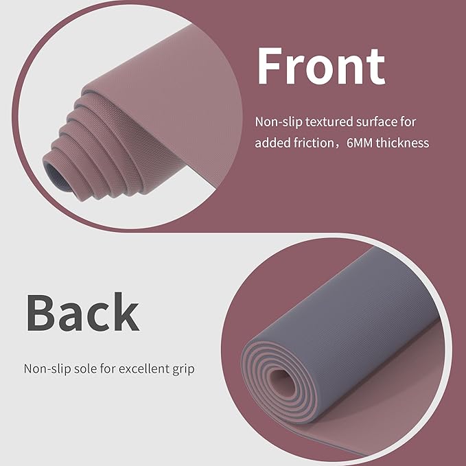 HAHE Non Slip Yoga Mat Wide, (72"L X 32"W, 0.24" Thick) Large Fitness Exercise Mat with Carrying Strap, Eco-Friendly POE Yoga Mats for Home, Gym, Pilates, Stretching-GravixFit