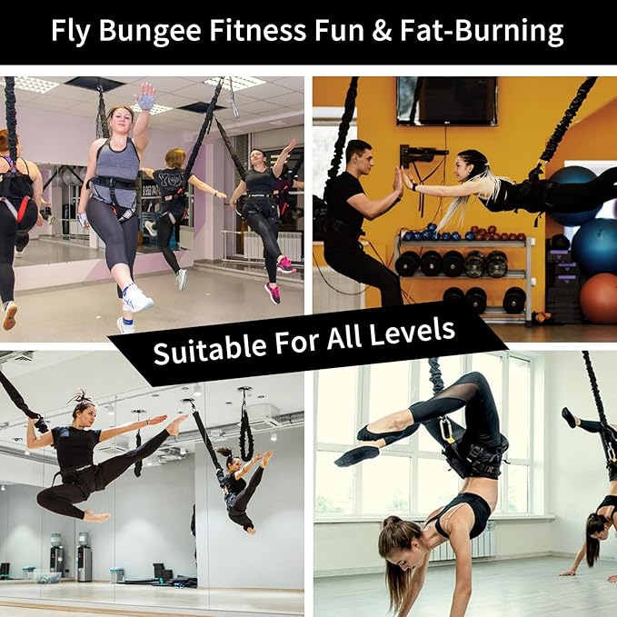 PRIOR FITNESS Bungee Fitness Set Yoga Bungee Cord Rope Resistance Air Dance Rope Exercise Fitness Home Gym Professional Training Equipment-GravixFit