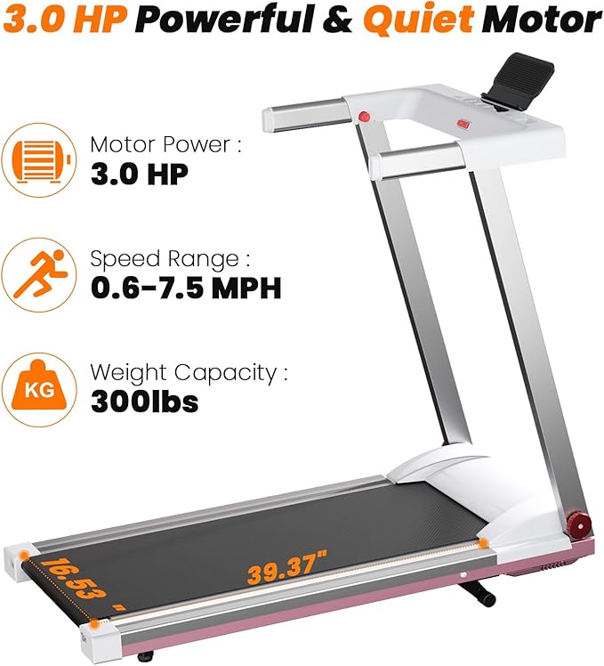 Treadmills for Home, 4-in-1 Foldable Treadmill with Incline, 300 LBS Capacity Running Treadmills for Home Small Spaces with Handles, 3.0 HP Folding Treadmill with Smart APP-GravixFit