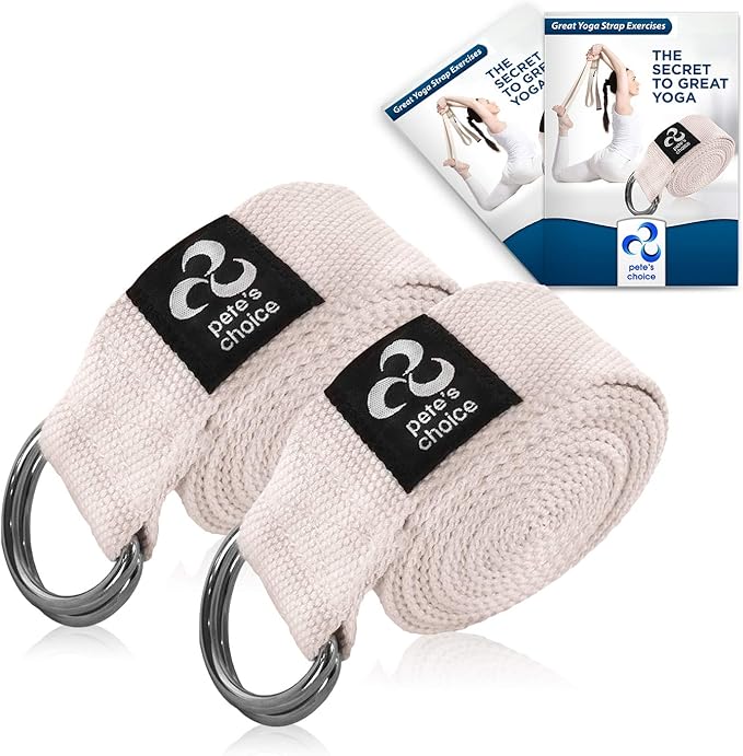 2-PACK or 5-PACK Yoga Exercise Adjustable Straps 8Ft | BONUS eBook | with Durable D-Ring For Pilates & Gym Workouts | Hold Poses, Stretch, Improve Flexibility & Maintain Balance-GravixFit
