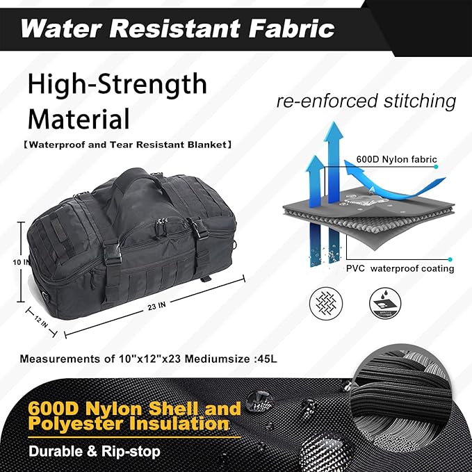 3 In 1 Military Backpack Travel Duffle Bag for Weekender Gym Traveling Workout Deployment-GravixFit