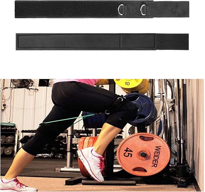 2Pcs Fitness Thigh Straps Soft Neoprene Padded Fitness Leg Exercise Attachment Adjustable Thigh Resistance Belt for Machines Gym Workout Speed Exercise Taekwondo Football Running-GravixFit