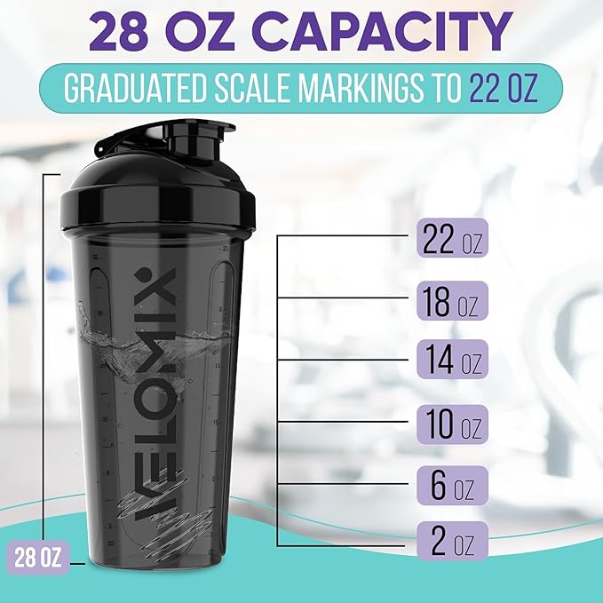 '-2 Pack- 28 oz Protein Shaker Bottles for Protein Mixes - 2x Wire Whisk | Leak Proof Shaker Cups for Protein Shakes | Bottle Pack | Shakers for Protein Shakes-(With Gift Box)-GravixFit
