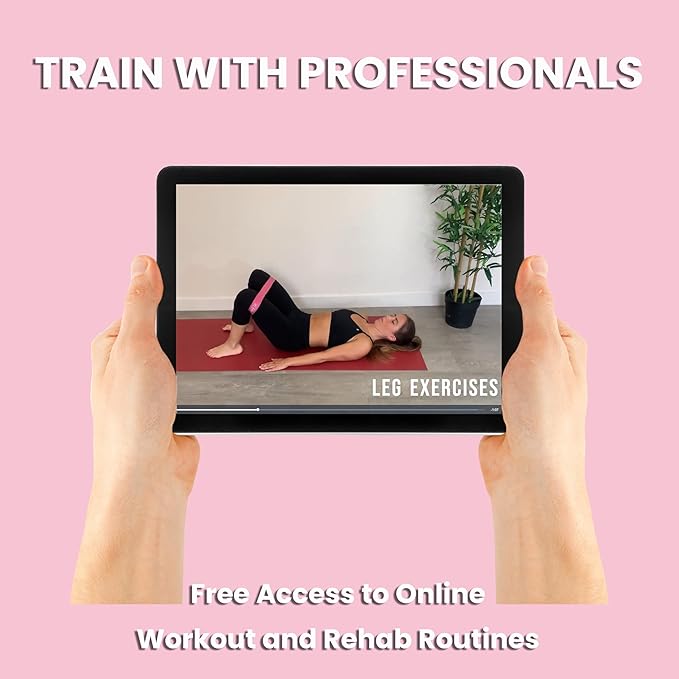 Resistance Bands for Women with Online Workouts Included - Set of Loop & Flat Bands | Ideal for Tone and Sculpt Body at Home, Pilates, Yoga or Rehab with Safe Guided Training-GravixFit