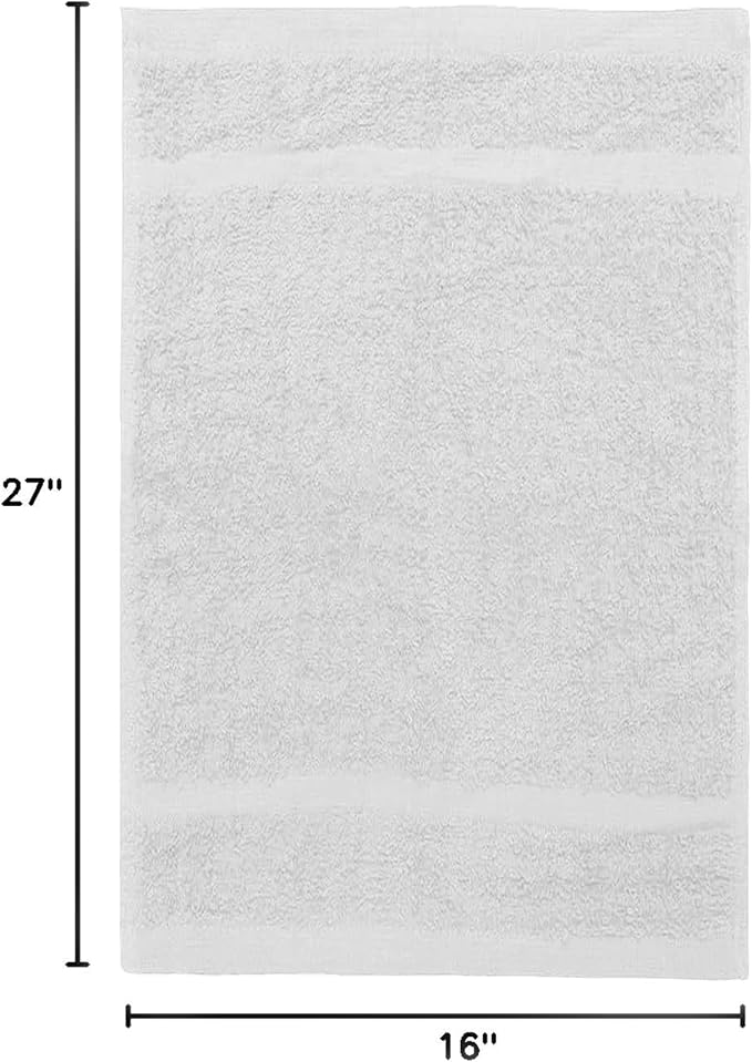 Avalon Salon Towel - White Hand Towels Bulk Pack of 24-100% Cotton Absorbent Spa, Facial & Gym Towels for Working Out - 16x27 Inches (Not Bleach Proof)-GravixFit