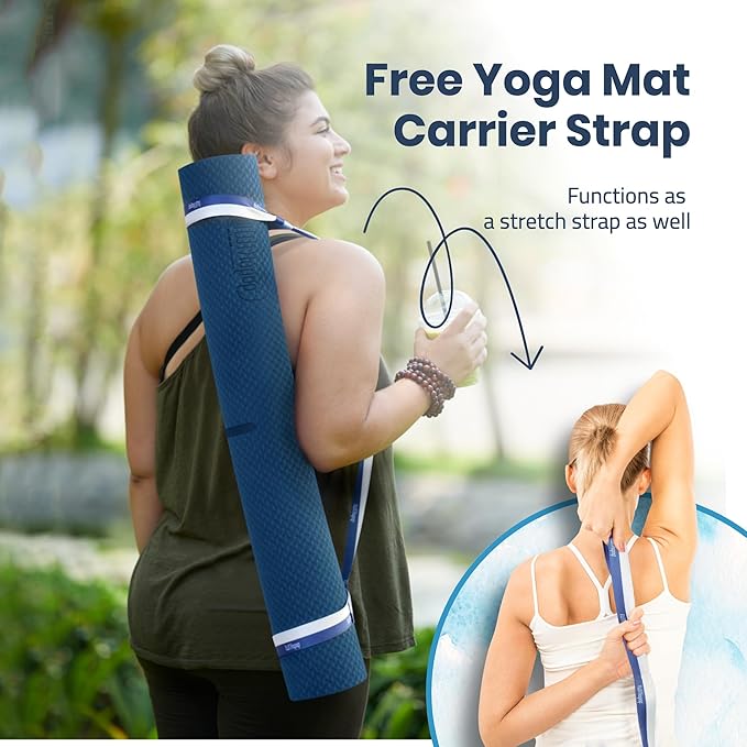 Extra Wide Yoga Mat for Men Women (72"L x 36"W) Non Slip Fitness & Exercise Mat with Alignment Marks for Yoga, Pilates, Floor Workouts-GravixFit