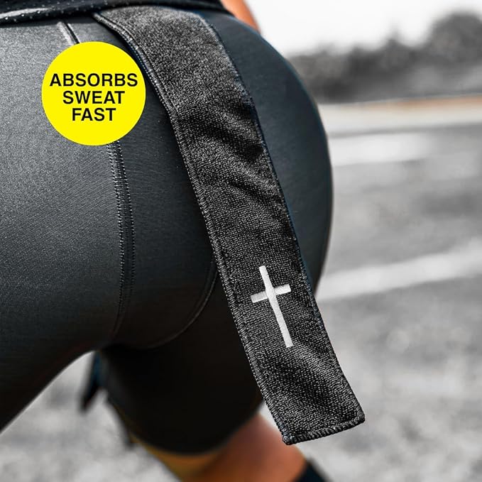 SLEEFS Faith Cross Black Thin Football Towel-GravixFit