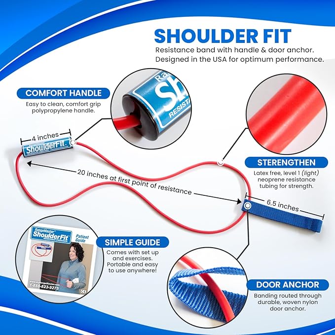 RangeMaster ShoulderFit Resistance Exerciser │ Resistance Tube Level 1│ Home Flex Cord Gym │ Shoulder Strengthening Tool │ Increase Flexibility and Mobility-GravixFit
