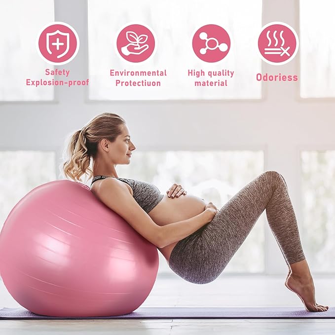 Pilates Kit for Home Workouts Women, Pilates Equipment with Pelvic Floor Exercise Devices, Figure 8 Resistance Band,Booty Bands, Large Yoga Ball for Pregnancy, Kegel Exercise, Physical Therapy-GravixFit