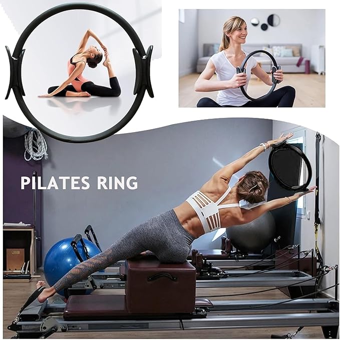 Pilates Set – Home Pilates Equipment for Women Kit with Magic Circle Pilates Ring and Ball Set, Resistance Bands & Massage Balls & Exercise Bands for Toning，Flexibility & Core Strength-GravixFit