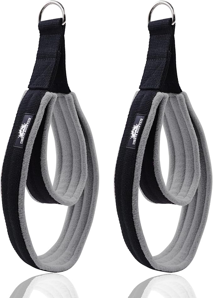 1 Pair Enhanced Pilates Double Loop Straps for Reformer, Thickened D-Ring Handle Straps, Yoga Exercise Accessories in 2 Lengths and Multicolor for Home Gym Workout-GravixFit