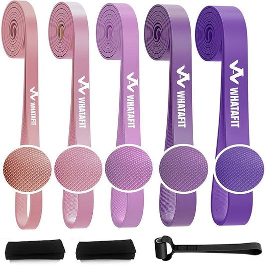 WHATAFIT Resistance Bands, Pull Up Assistance Bands, Exercise Bands, Workout Bands Set for Men and Women Home Fitness, Body Stretching, Strength Training, Physical Therapy-GravixFit