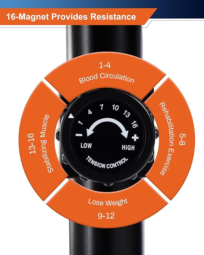 Recumbent Exercise Bike for Seniors - 400LB Weight Capacity Recumbent Bikes with Comfortable Seat, Pulse Sensor, 16-level Resistance, LCD Monitor-GravixFit