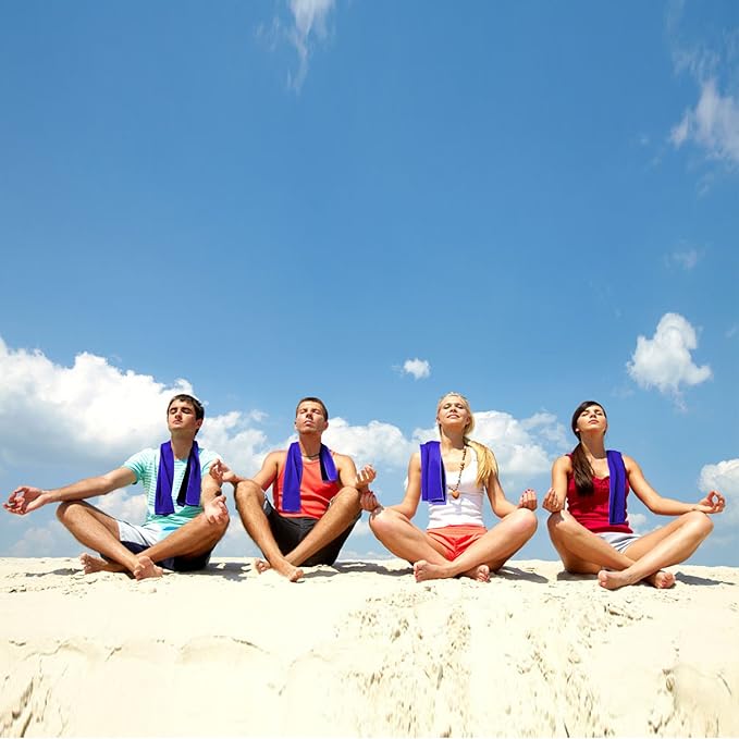 Biange Cooling Towel (Pack of 20, 40"x12") with Pouches for Sports, Workout, Fitness, Gym, Yoga, Golf, Pilates, Travel, Camping & More-GravixFit