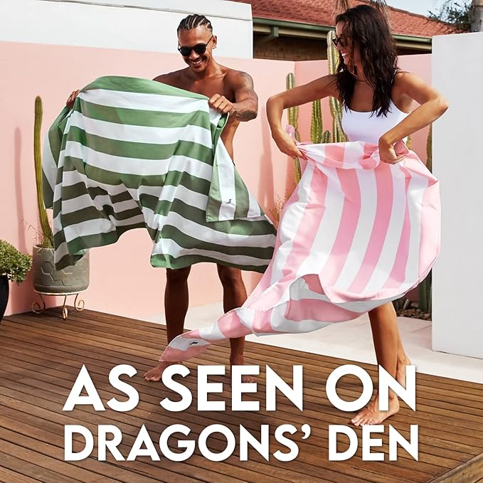 Dock & Bay Beach Towel - Quick Dry, Sand Free - Compact, Lightweight - 100% Recycled - Includes Bag - Cabana Light - Malibu Pink - Extra Large (200x90cm, 78x35)-GravixFit