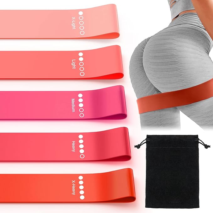 Resistance Bands for Working Out, Elastic Exercice Loop Bands for Physical Therapy, Yoga Starter Set of Stretch Bands for Booty Legs, Pilates Flexbands-GravixFit