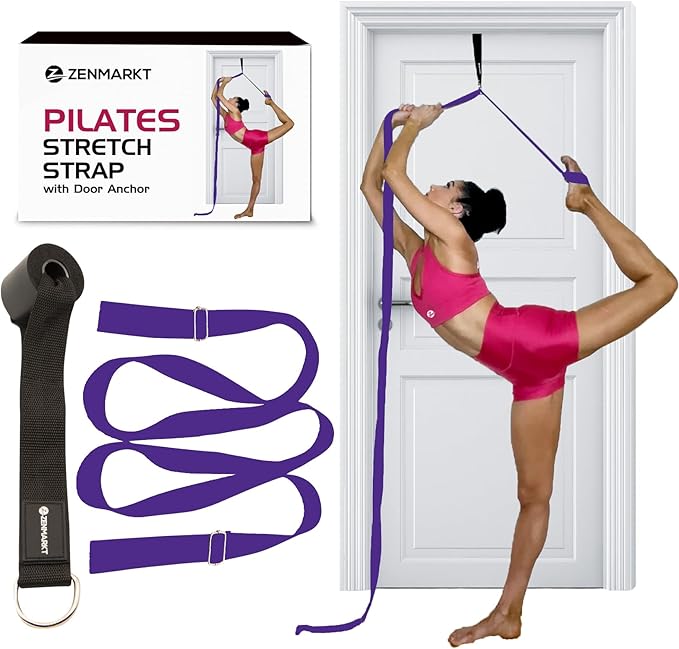 Pilates Stretching Strap with Door Anchor - Flexibility Equipment for Pilates Practitioners - Ideal for Improving Leg Flexibility, Core Stability, and Posture Alignment at Home-GravixFit