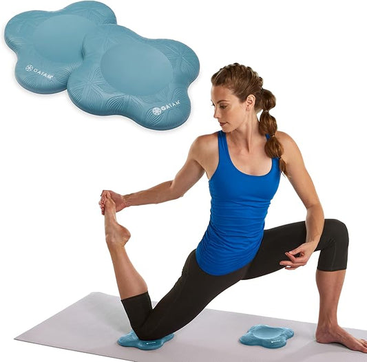 Gaiam Yoga Knee Pads (Set of 2) - Yoga Props and Accessories for Women/Men Cushions Knees and Elbows for Fitness, Travel, Meditation, Kneeling, Balance, Floor, Pilates-GravixFit