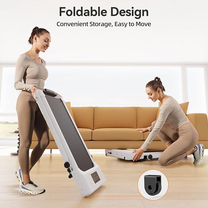 Walking Pad Treadmill with Handle bar, 3.0HP Small Foldable Treadmills for Home with APP Remote Control and LED Display, 7.5MPH Portable Treadmill 300 Lbs Capacity-GravixFit