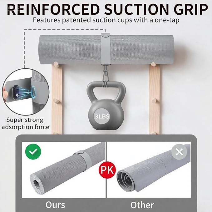 25" Yoga Mat Strap | Slap Band Holder for Carrying and Storage Mats | Rolled Scrunchie Yoga Essential Accessory-GravixFit