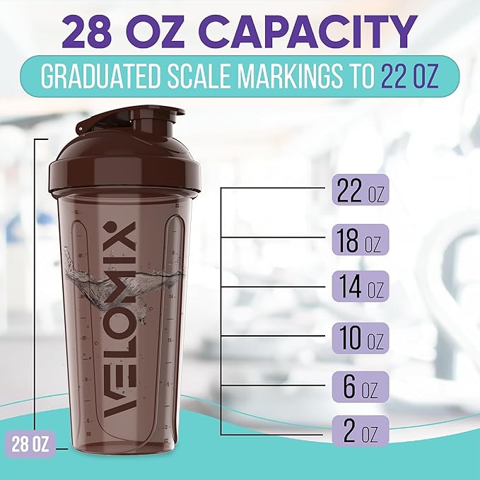 '-2 Pack- 28 oz Protein Shaker Bottles for Protein Mixes - 2x Wire Whisk | Leak Proof Shaker Cups for Protein Shakes | Protein Shaker Bottle Pack | Shakers for Protein Shakes-Brown Colors-GravixFit