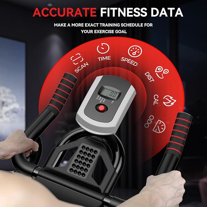 POOBOO Exercise Bike, Stationary Bike for Home Gym, Indoor Cycling Bike w/Comfortable Seat Cushion & Tablet Mount, Silent Belt Drive Indoor Bike for Cardio Workout-GravixFit