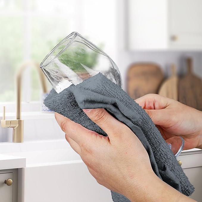 Avalon Towels Terry Bar Mop Towels (Value Pack of 60) Size 14"x17" – Absorbent and Durable, Multipurpose Cleaning Rags, Cotton Cleaning Cloths, Terry Cloth Rags, Reusable Shop Rag (Grey)-GravixFit